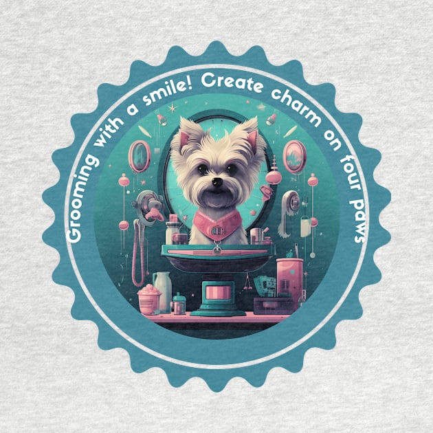 Grooming With a Smile Create Charm on Four Paws Grooming Design Cute Grooming Gift by Positive Designer